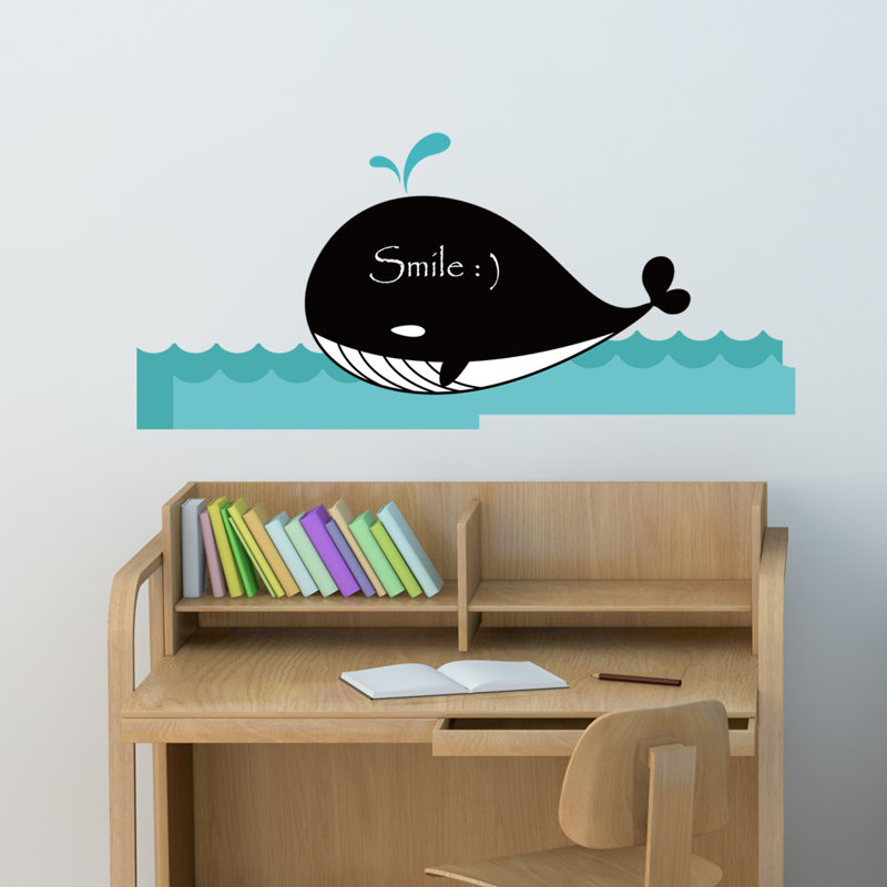 Décalcomanie murale tableau noir baleine Goudeau