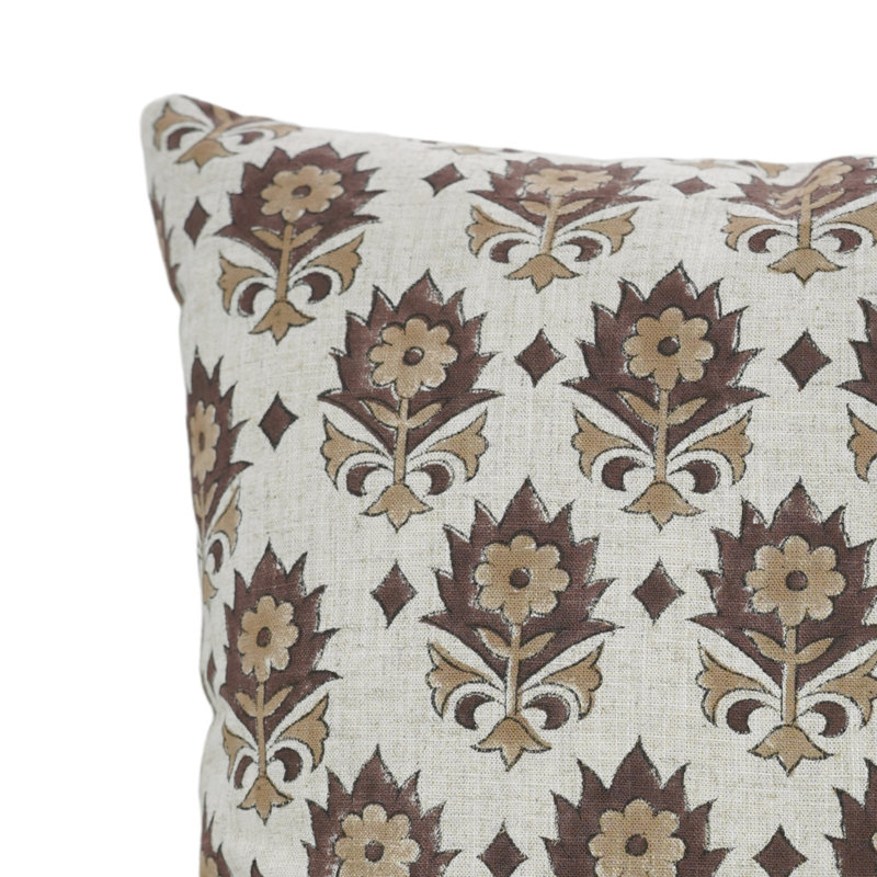 Housse de coussin en lin visqueux Fab divine, décor de maison de campagne Boho doux (Kusum), H 22 po x l 22 po, Carré