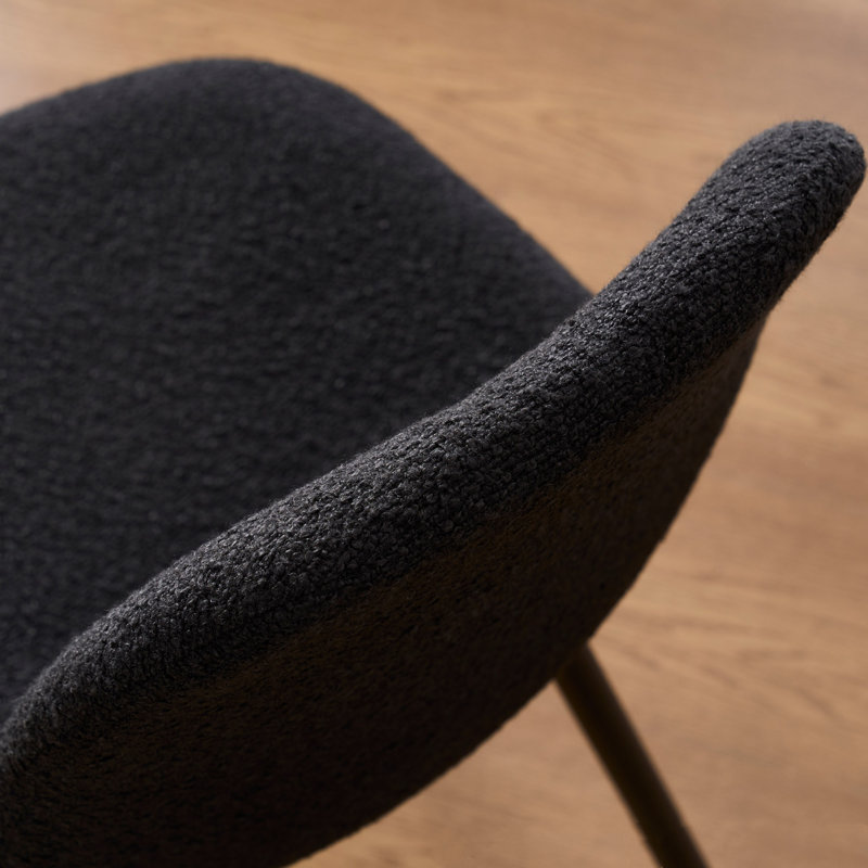 Chaise rembourrée en similicuir Kavi , Boucle noire / noir