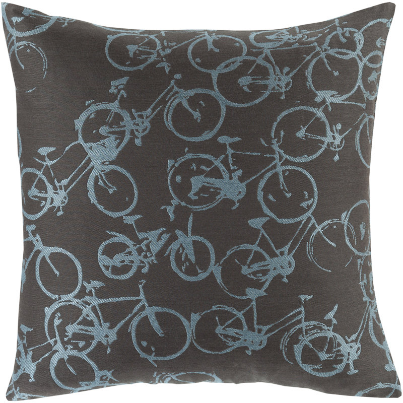 Pedal Power Throw Pillow, Black/Blue