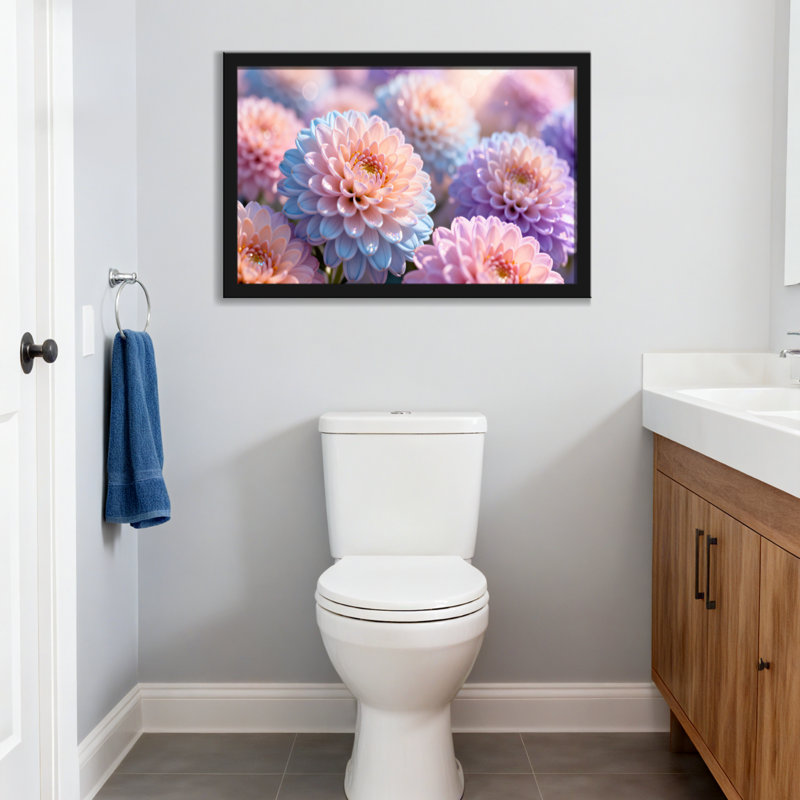 Plantes et fleurs de chrysanthèmes pastel aux pétales doux, H 12 po x l 18 po, Toile tendue, Ne s’applique pas