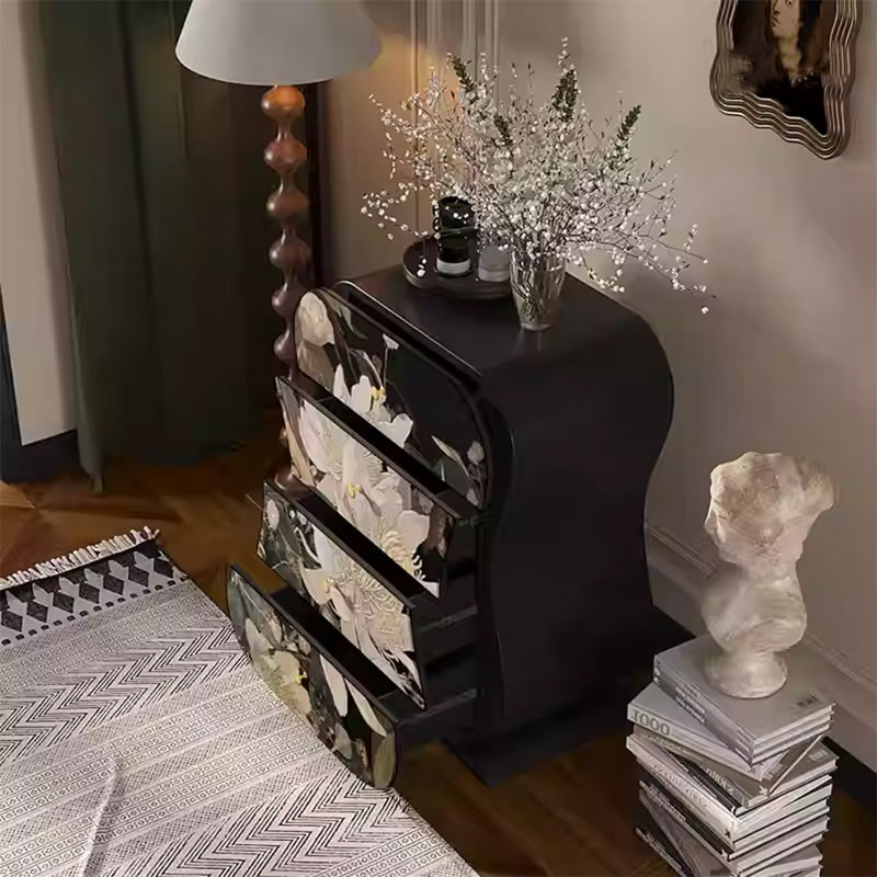 Armoire de rangement décorative en bois de frêne