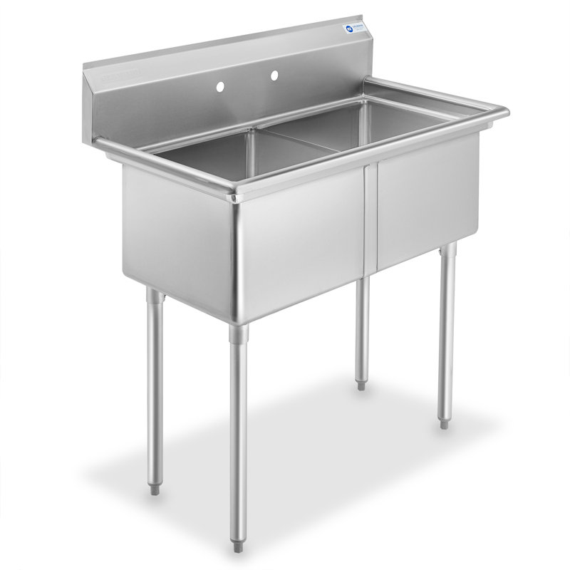 41'' L x 23'' W Silver Freestanding Service Sink