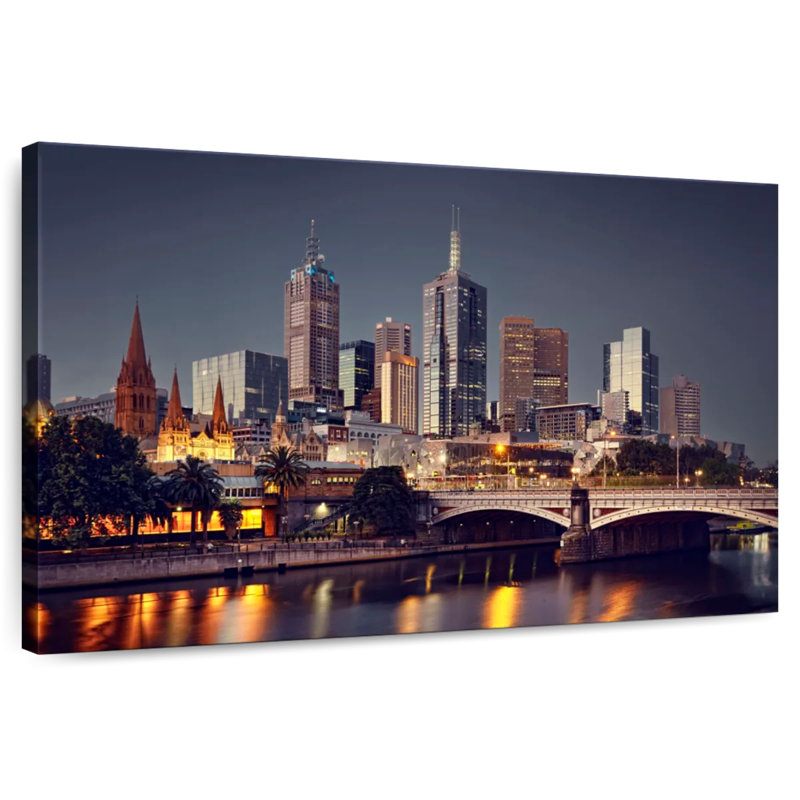 Rorry Melbourne Night Skyline, 20" H x 30" W