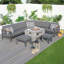 Ensemble de patio 7 pièces avec coussins 7 pièces