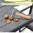 63" Aluminum Patio Dining Table for 6, Waterproof All-Season Outdoor Table, Wood-Look E-Coated, Black-685517039