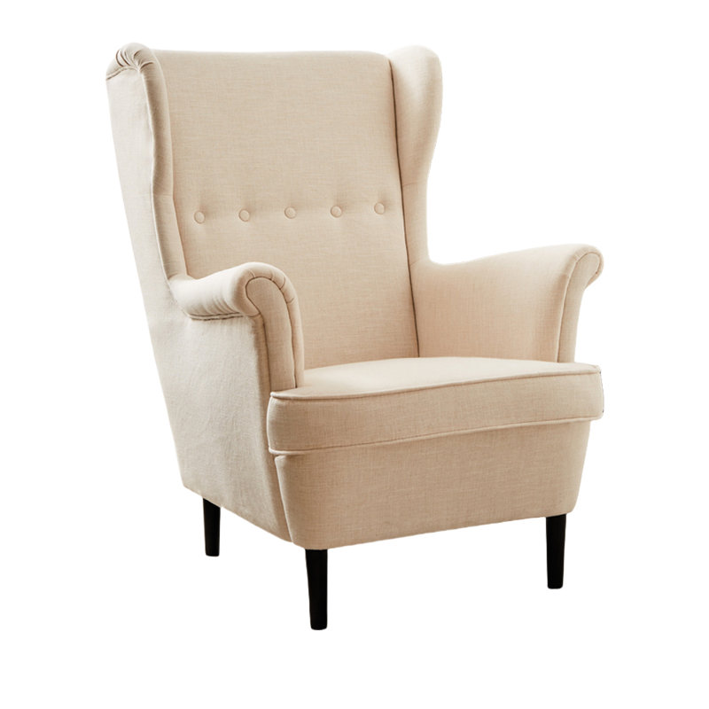 Fauteuil inclinable tapissier modèleski, Mélange de polyester beige modèleski