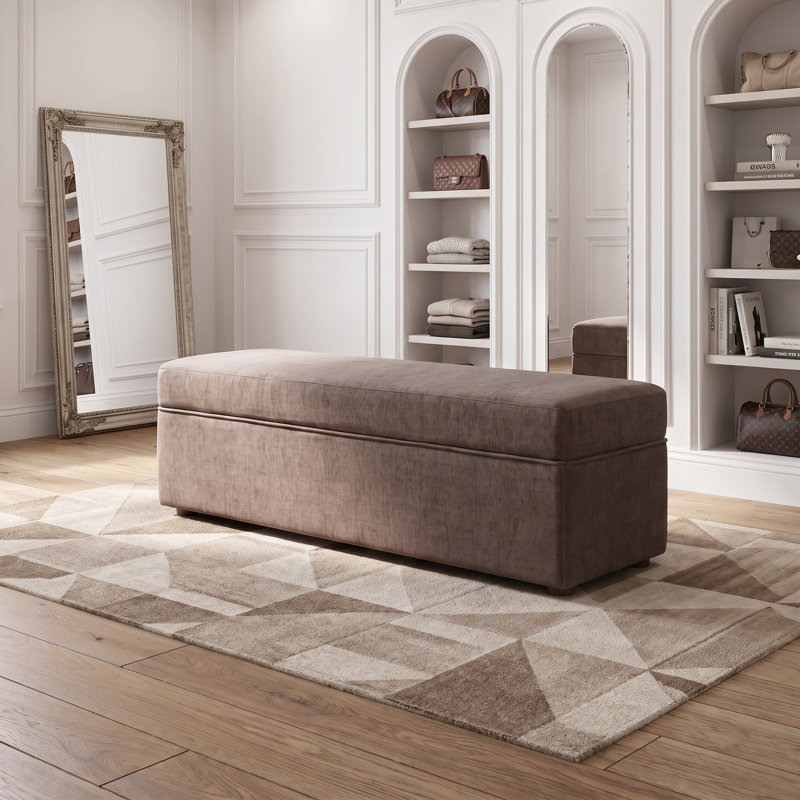 Banc de rangement Mel MD 30, Nid d'abeille chenille noyer