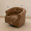 Fauteuil d'appoint pivotant moderne avec dossier incurvé et revêtement de qualité supérieure pour un salon confortable