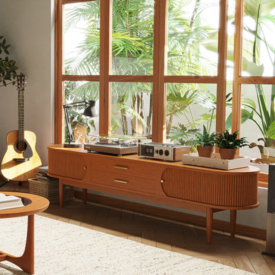 Modern Brown Solid Wood TV Stands