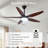 6-speed Low-profile Ceiling Fan With Led Light，53" Modern Smart Dimmable Ceiling Fan