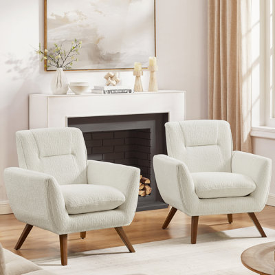 Robertia Modern Upholstered Armchair Accent Chair With Tufted Back