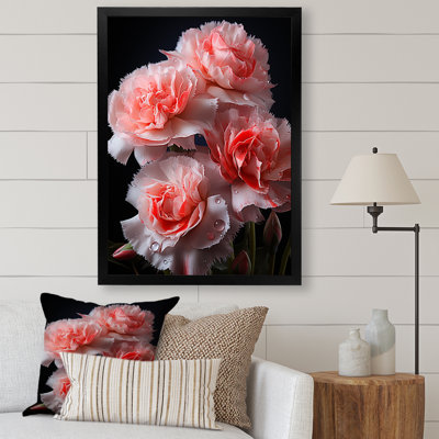 Nature morte, Œillets roses en fleurs II - œillets, art mural