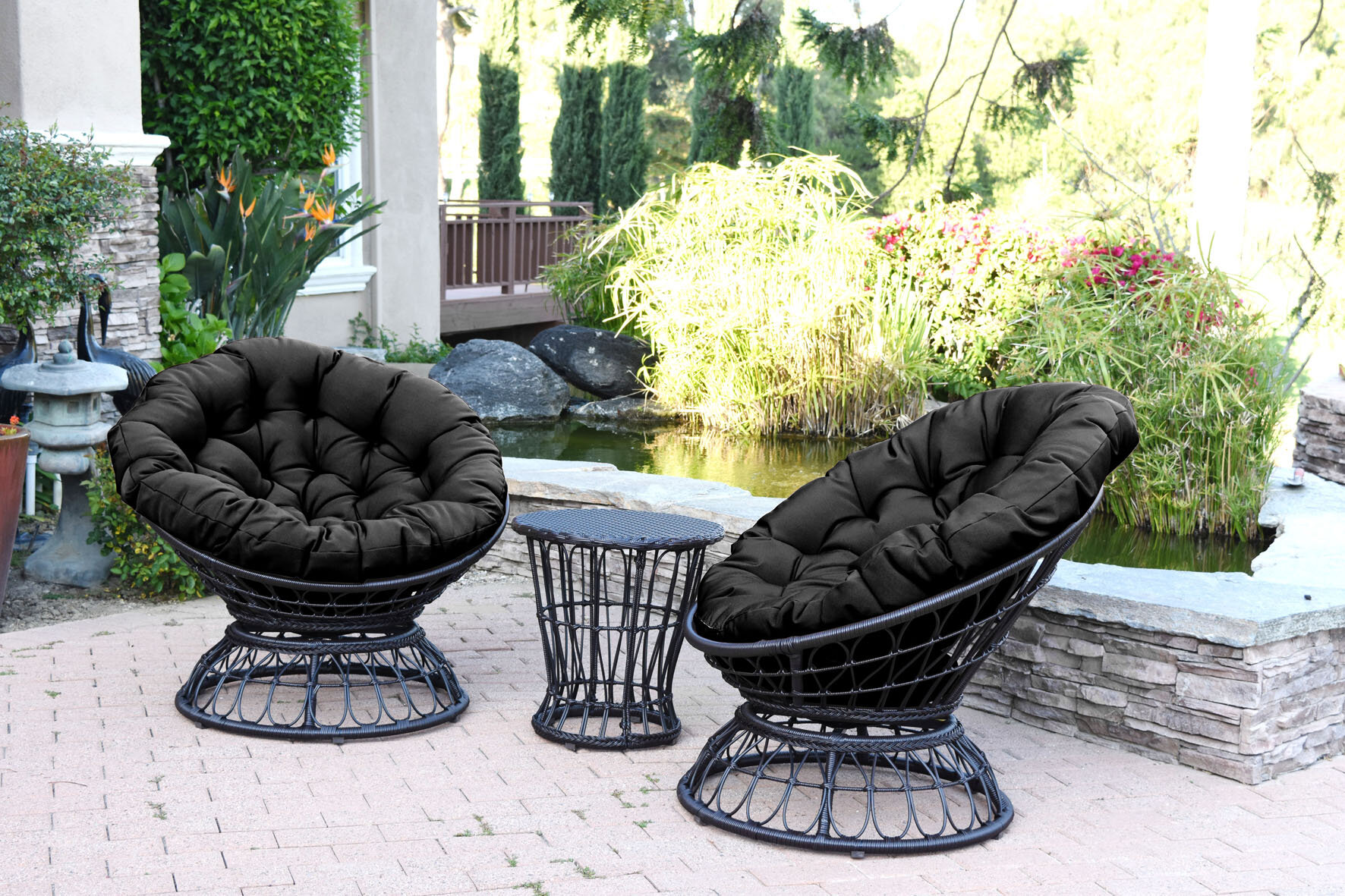 Byxbee 3 piece hotsell conversation set with cushions