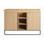 Armoire de salle de bain autoportante avec porte à fermeture douce et tablette de rangement ouverte