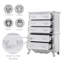 Commode de style champêtre avec détails sculptés, armoire de rangement blanche de luxe pour chambre à coucher et meuble-lavabo