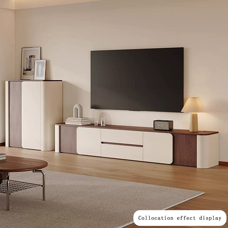 Meuble télé moderne en bois manufacturé beige, 86.61
