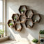Ensemble de 6 tablettes flottantes hexagonales Farmhouse Honeycomb-1647048975