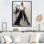 Minimaliste noir et blanc chic robe IV - Dior Wall Art