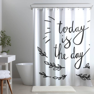 Shower Curtain QU39 – Polyester Shower Curtain, Dye Sublimation Print, 71" W × 74" L