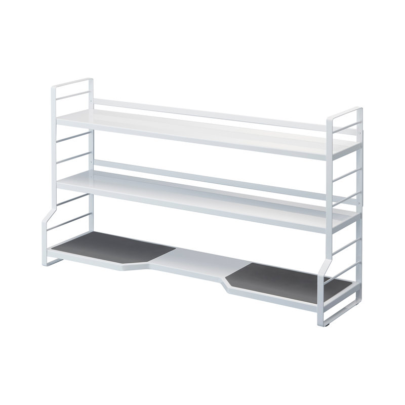 Yamazaki Modern 3-Tier White Steel Countertop Kitchen Shelf