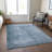 Machine Washable Indoor/Outdoor Xhevrie Denim Rug-17701404