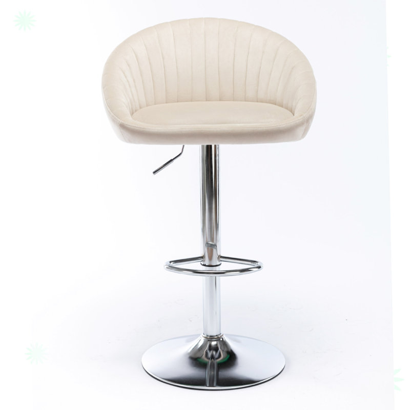 Tabouret de bar à hauteur réglable, Blanc