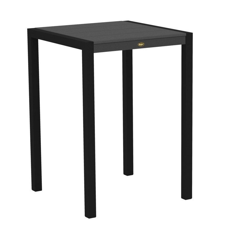 Table de bar POLYWOOD Surf City, Noir texturé / Pierre angulaire, 30 po x 30 po