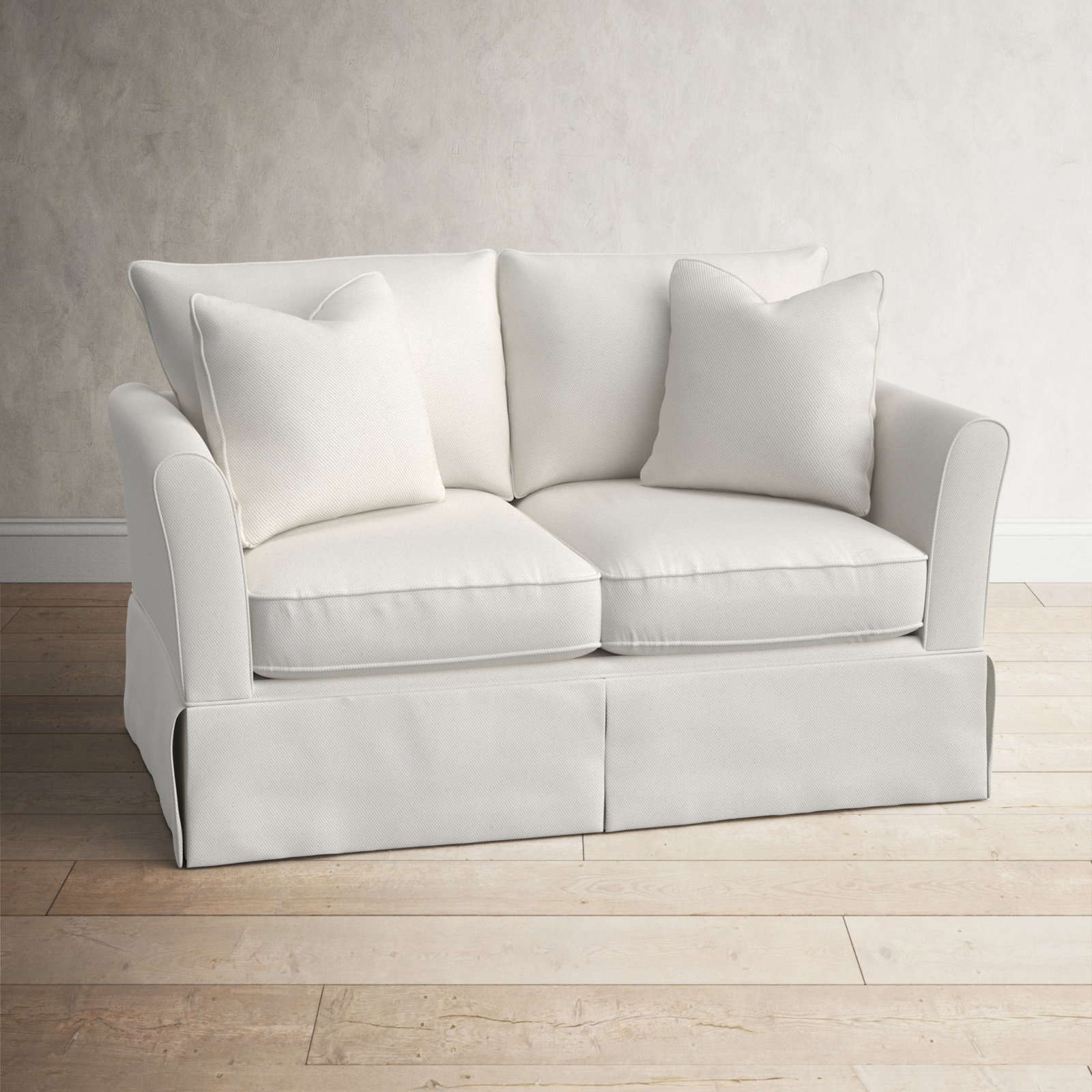 Shelby 60'' Upholstered Sofa, Classic Bleach White Twill