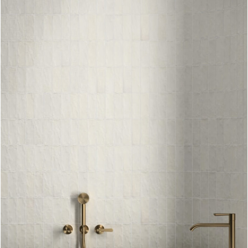 Sabbia Zellige | 3"x8" Ceramic Zellige Wall Tile, Silica White