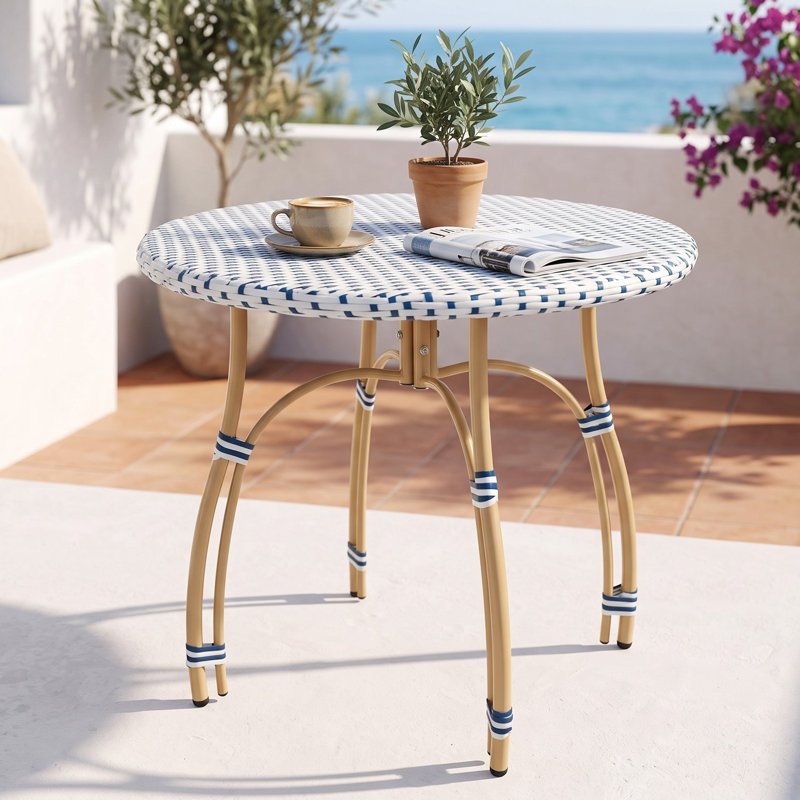Table bistro Altesa, Bleu / blanc