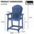 Outdoor HDPE Adirondack Chair Set of 4, Patio Bar Stools-328713557