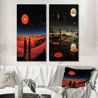 «Landscape In Space Freedoms Dream II», ensemble de salon art mural afro-américain