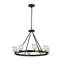 Noir mat + lustre en roue de chariot de style lustre en cristal de style campagnard pour salon