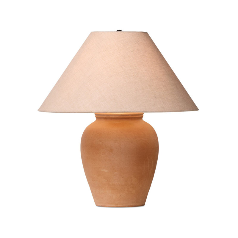 Lampe de table en céramique Meent, Terre cuite naturelle vieillie