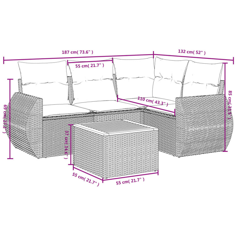 Vidaxl Garden Sofa Set Beige