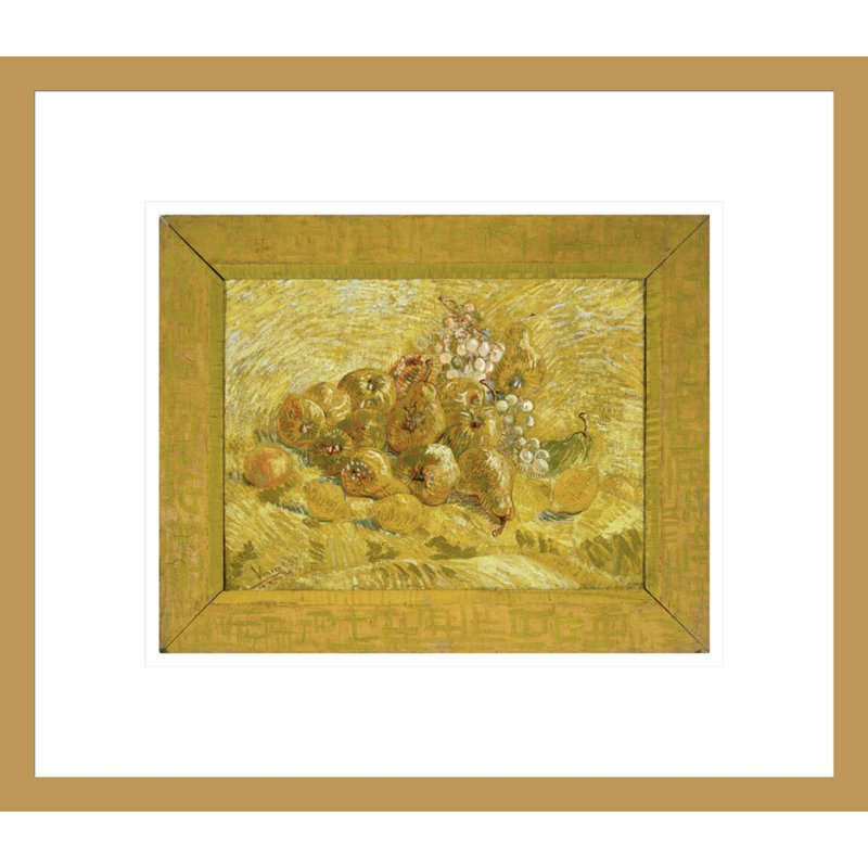 «Quinces Lemons Pears and Grapes» par Vincent van Gogh, impression giclée encadrée, H 13,75 po x l 15,79 po