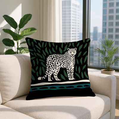 Oreiller carré réversible intérieur / extérieur Hota Leopard