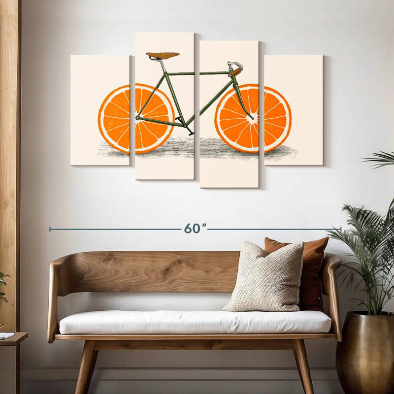 Mehar Zest Orange Wheels, 32" H x 52" W