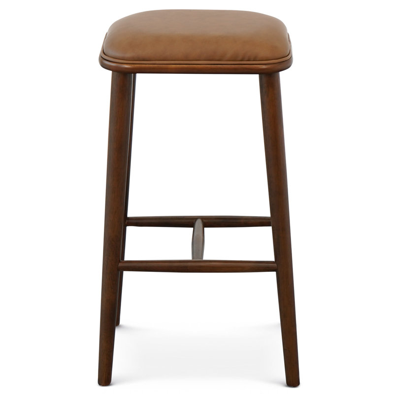 Jason Walnut PU Leather Bar Stool, Walnut