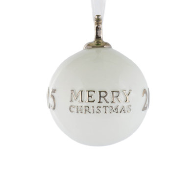 Ornement platine Merry Christmas 2025