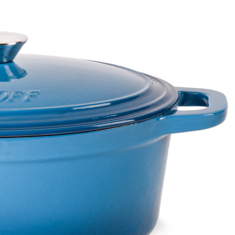 BergHOFF Neo 8 Qt. Cast Iron Oval Casserole with Lid, Blue