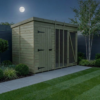 Total Sheds 10ft x 6ft Dog Run Full Height - Outdoor Dog Kennel - Pressure Treated Timber - UK Manufactured