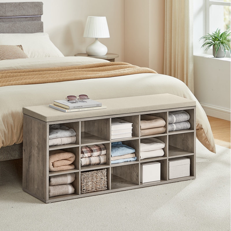 Jurina 15 Pair Shoe Storage Bench, Beige