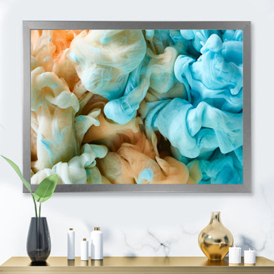 Encre bleue et verte, art mural moderne
