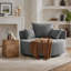 Fauteuil d'appoint en chenille pivotant à 360 ° Chunni avec coussins amovibles-120198608-121418737