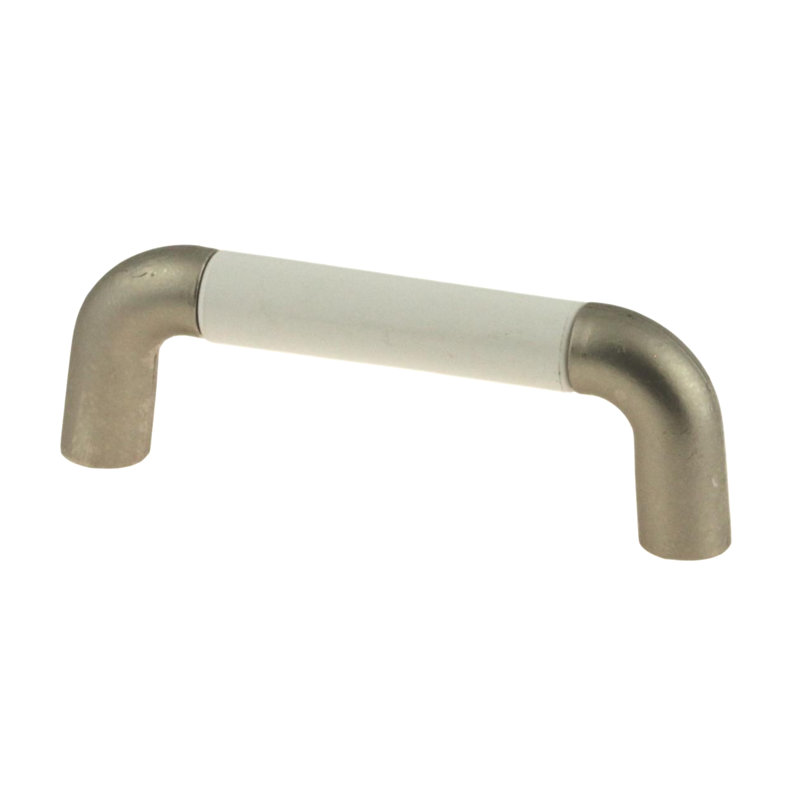 3" White Center Pull Nickel
