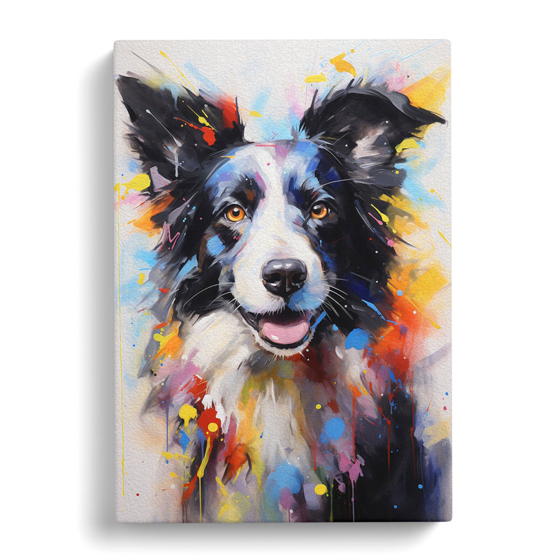Border Collie Gestural - Wrapped Canvas, 76cm H x 50cm W x 3cm D