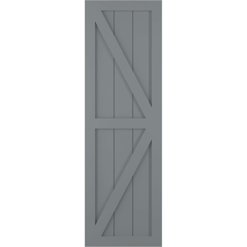 True Fit PVC deux panneaux de ferme à fixation fixe avec barre en Z, 12", 62", Déferlement de l'océan
