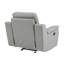 Fauteuil inclinable en cuir gris avec base lombaire en acier inoxydable Global United